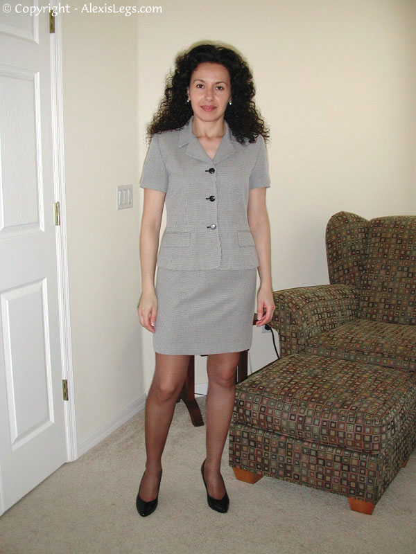 Gray Suit Black Slip